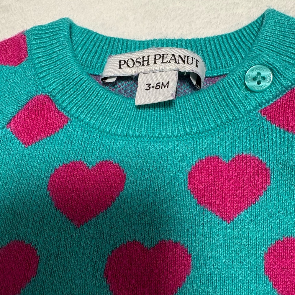Posh Peanut Queen of Hearts Sweater Pants Set 3-6M EUC - Picture 3 of 6